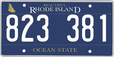 RI license plate 823381