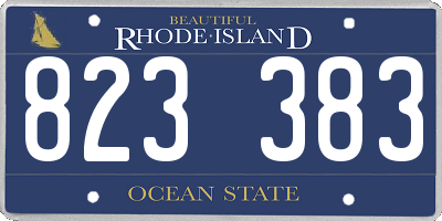 RI license plate 823383