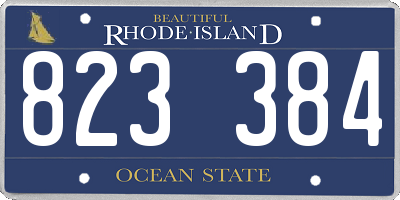 RI license plate 823384