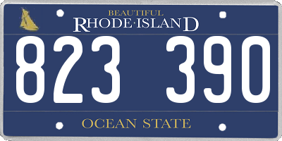 RI license plate 823390