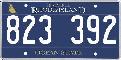 RI license plate 823392