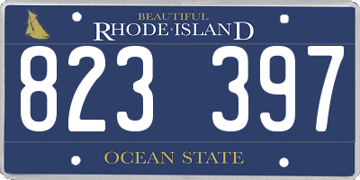 RI license plate 823397