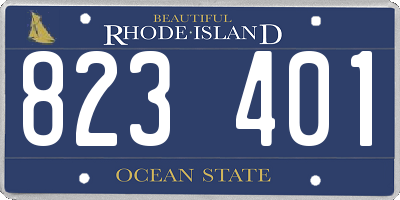 RI license plate 823401