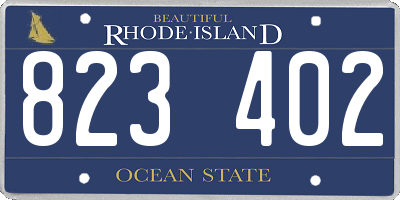 RI license plate 823402
