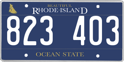 RI license plate 823403