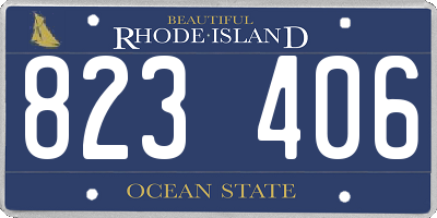 RI license plate 823406