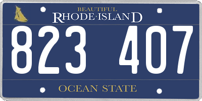 RI license plate 823407