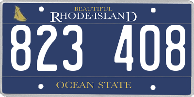 RI license plate 823408