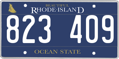 RI license plate 823409