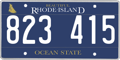 RI license plate 823415
