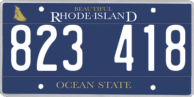 RI license plate 823418