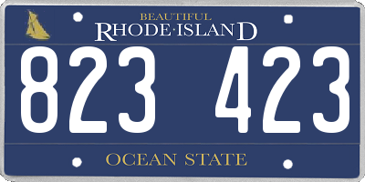RI license plate 823423