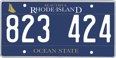 RI license plate 823424