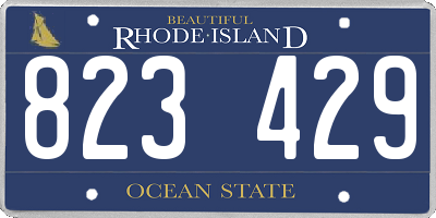 RI license plate 823429