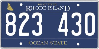 RI license plate 823430