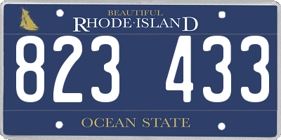 RI license plate 823433