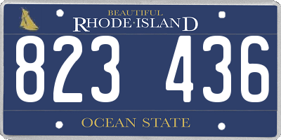 RI license plate 823436