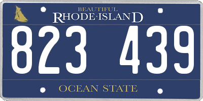 RI license plate 823439