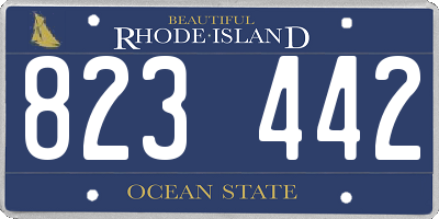 RI license plate 823442