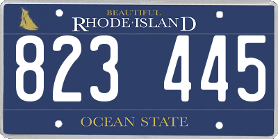 RI license plate 823445