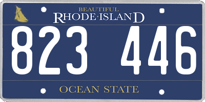 RI license plate 823446