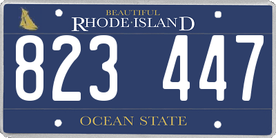 RI license plate 823447