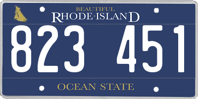 RI license plate 823451