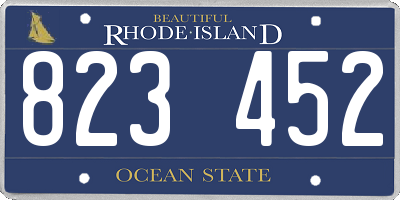 RI license plate 823452