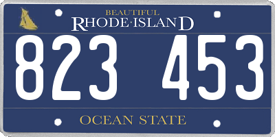 RI license plate 823453