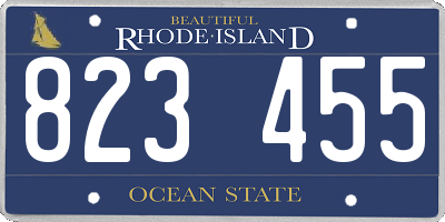 RI license plate 823455