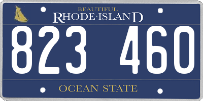 RI license plate 823460