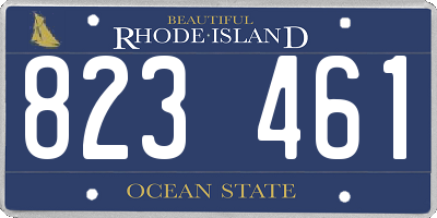 RI license plate 823461