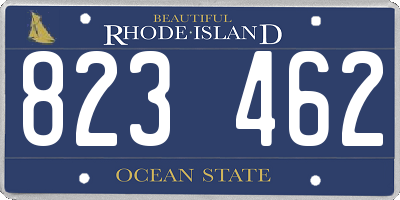 RI license plate 823462