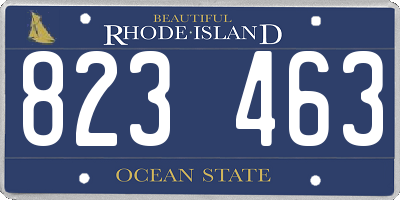 RI license plate 823463