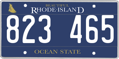 RI license plate 823465