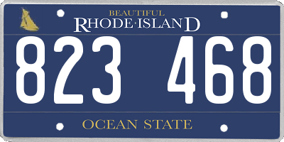 RI license plate 823468