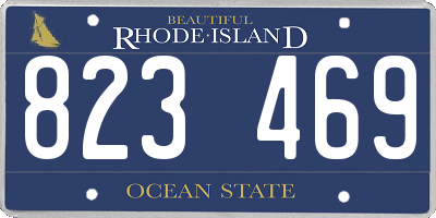 RI license plate 823469