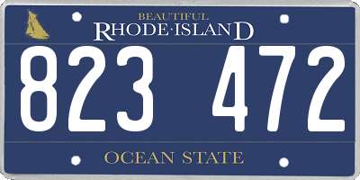 RI license plate 823472