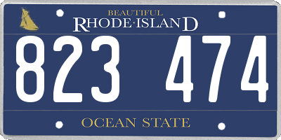RI license plate 823474