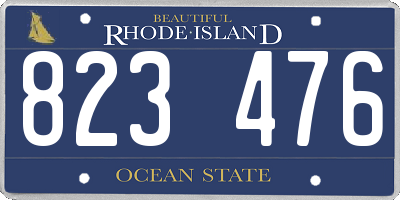 RI license plate 823476