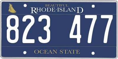 RI license plate 823477