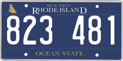 RI license plate 823481