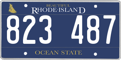 RI license plate 823487