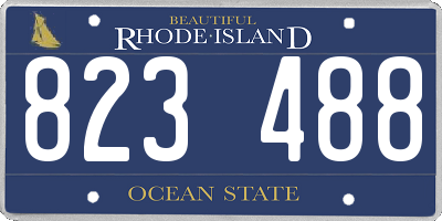 RI license plate 823488