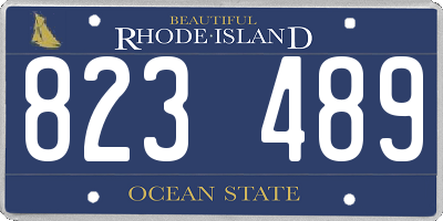 RI license plate 823489