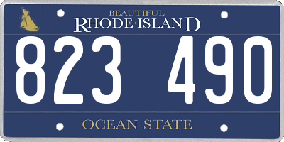 RI license plate 823490