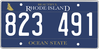 RI license plate 823491