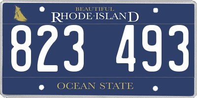 RI license plate 823493