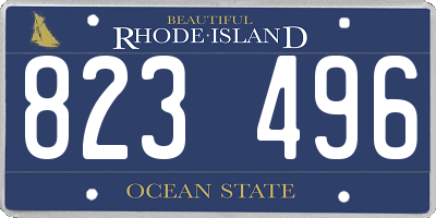 RI license plate 823496