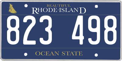 RI license plate 823498